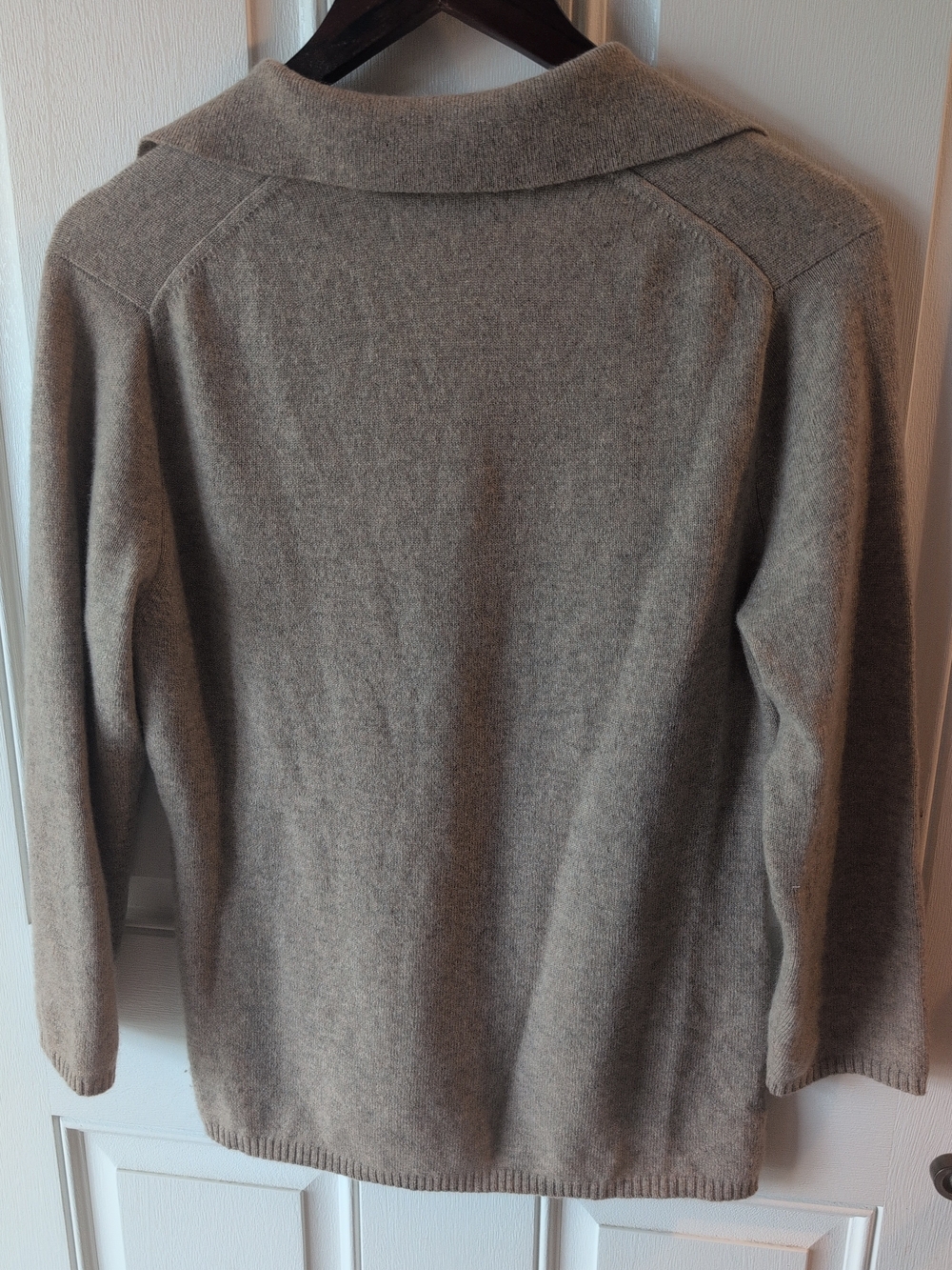 KEIRA cashmere Collar Tan Women's Sweater 100% Cashmere - Picture 4 of 6